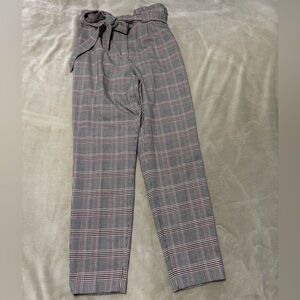 Express Plaid Paperbag Waist Trousers
